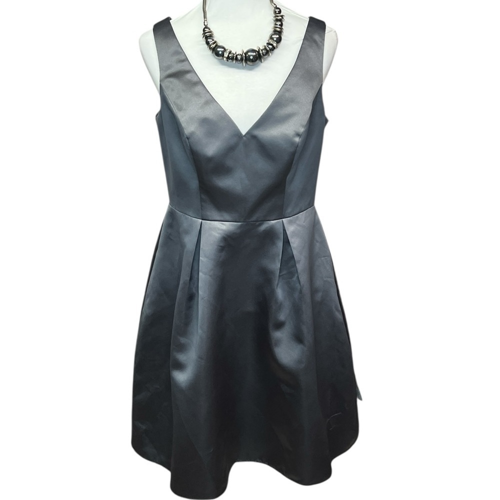Sorella Vita Elegant Satin Cocktail Dress Pewter - Picture 6 of 6